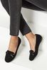 Lipsy Black Wide FIt Bow Chain Loafer