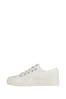 Lipsy White Wide Fit Low Top Lace Up Canvas Trainer, Wide Fit