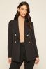 Friends Like These Black Petite Military Double Breasted Tailored Blazer