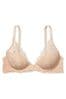 Victoria's Secret Champagne Nude Lace Half Pad Plunge Bra