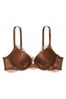 Victoria's Secret Dark Brown Lace Plunge Push Up Bra