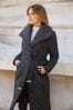 Lipsy Black Quilted Belted Wrap Padded Coat, Regular