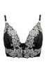 Pour Moi Black India Two Tone Floss Front Fastening Bralette
