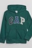 Gap Green Logo Zip Up Long Sleeve polo-shirts Hoodie