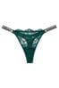 Victoria's Secret Black Ivy Green Lace Thong Shine Strap Knickers, Thong