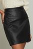 Lipsy Black Faux Leather Mini Skirt, Regular
