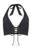 Pour Moi Black India Recycled Longline Underwired Halter Top