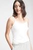 Gap White Fitted Scoop Neck Camisole