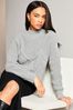 Lipsy Grey Cosy High Neck Rib Cable Knitted Jumper, Regular