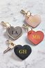 Personalised Heart PU Leather Keyring by Loveabode
