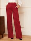 Love & Roses Deep Red High Waist Wide Leg Tailored Trousers, Regular