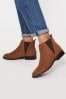 Lipsy Tan Brown Regular Fit Suedette Chelsea Boot