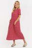 Threadbare Red Cotton Smock-Style Midi iridescent Dress