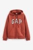Gap Orange Logo Zip Up Hoodie