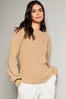 Lipsy Camel Rib Crew Neck Knitted Jumper