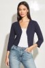 Lipsy Navy Blue Knitted Scallop Shrug Cardigan, Regular