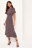 Lipsy Floral Petite Jersey Puff Short Sleeve Underbust Summer Midi Dress, Petite