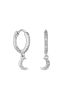 Simply Silver Silver Cubic Zirconia Mini Cresent Hoop Earrings