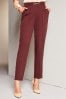 Lipsy Berry Red Petite Tailored Trim Smart Tapered Trousers, Petite