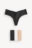 Victoria's Secret Black Nude White Thong Multipack Knickers, Thong