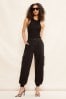 Friends Like These Black Soft Touch Lyocell Cargo Trousers