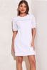 Lipsy White Broderie Puff Sleeve Shift Dress