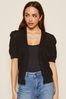 Friends Like These Black Short Sleeve Button Up Pointelle Knitted Cardigan
