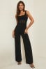 Lipsy Black Petite Summer Corset Jumpsuit, Petite