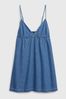Gap Blue Denim Tie-Front Sleeveless Mini Dress