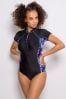 Pour Moi Energy Short Sleeved Zip Front Paddle Swimsuit