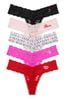 Victoria's Secret Pink/Black/Red Thong Lace Knickers Multipack, Thong