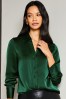 Lipsy Forest Green Petite Satin Button Through cinzento Shirt, Petite