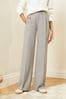 Love & Roses Grey Tab High Waist Wide Leg Tailored Trousers