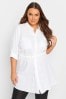 Yours Curve White Linen Utility Tunic Contains Linen