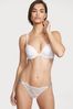 Victoria's Secret Coconut White Lace Thong Shine Strap Knickers, Thong