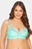 Yours Curve Green Non Wired Cotton Lace Trim Bra