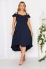 Yours Curve Blue London High Low Bardot Airlift Dress