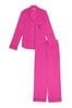 Victoria's Secret Fuschia Frenzy Pink Pocket Embroidery Modal Long Pyjamas