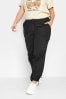 Yours Curve Black Parachute Cargo Trouser