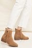 Friends Like These Brown Wide Fit Side Zip Low Heel Ankle Boot, Wide Fit