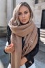 Lipsy Camel Super Soft Chunky Brushed Scarf