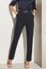 Lipsy Navy Blue Tailored Trim Detail Slim Leg Trousers, Regular