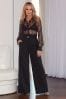 Lipsy Black Paperbag Wide Leg Belted Tailored Trousers