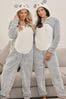 Loungeable Grey Panda Fleece All-In-One