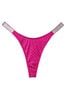 Victoria's Secret Berry Blush Pink Thong Shine Strap Swim Bikini Bottom, Thong