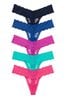 Victoria's Secret Blue/Pink Thong Lace Knickers Multipack, Thong