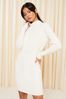 Friends Like These Ivory White Cable High Neck Knitted Dress, Regular