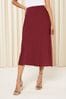 Friends Like These Berry Red Satin Bias Midi Skirt