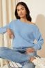 Friends Like These Pale Blue Off The Shoulder Jumper