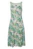 Roman Green Tropical Print Fit And Flare Dress
